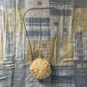 Kaiho Macau Yellow Evening Beaded Small Chain Strap Women's Bag